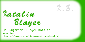 katalin blayer business card